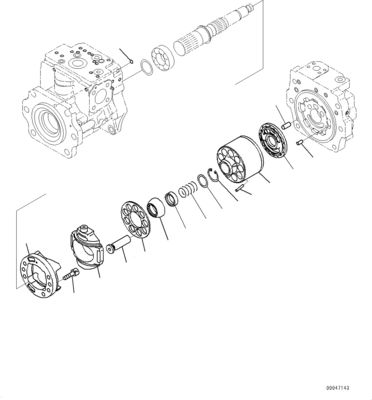 708-1g-00060 708-1g-01060 708-1g-04310 Komatsu Wa470-6 Wa480-6 হাইড্রোলিক পিস্টন প্রধান পাম্প লোডার পাম্প অরিজিনালের জন্য
