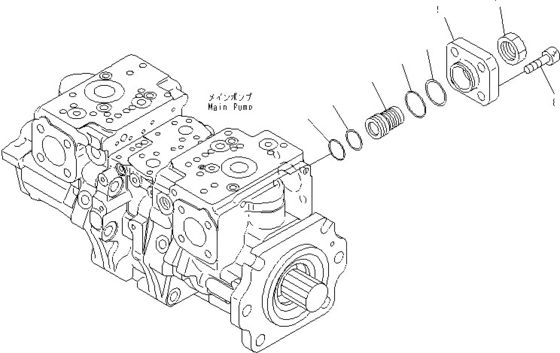 708-2G-00800 708-2G-00801 708-2G-01081 Komatsu Loader WA600-6 জন্য হাইড্রোলিক পাম্প পিস্টন পাম্প প্রধান পাম্প উচ্চ মানের
