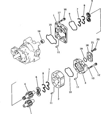 705-52-40100 705-52-40001 705-32-37740 Komatsu বুলডোজার D375-5 হাইড্রোলিক প্রধান পাম্প মূল কাজের সরঞ্জাম পাম্পের জন্য
