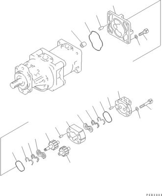 704-71-44002 704-71-44001 704-71-44000 Komatsu বুলডোজার D375-5D হাইড্রোলিক প্রধান পাম্প মূল কাজের সরঞ্জাম পাম্পের জন্য
