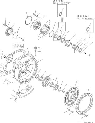 Komatsu বুলডোজার D375A-3D ভ্রমণ সমাবেশ ফাইনাল ড্রাইভ 195-27-00414 195-27-00542 195-27-00552 195-27-00406 195-27-00405