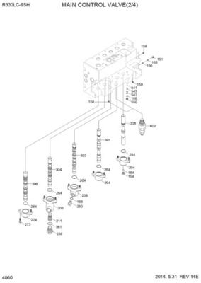 31N9-17000P 31Q9-17001P 31Q9-17002P হুন্ডাই এক্সক্যাভেটর R330LC-9S R330LC-9SH জন্য হাইড্রোলিক প্রধান নিয়ন্ত্রণ ভালভ নির্মাণ যন্ত্রপাতি যন্ত্রাংশ পরবিক্রয় উচ্চ মানের মূল